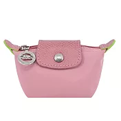 LONGCHAMP LE PLIAGE GREEN系列撞色再生尼龍水餃零錢包 花瓣粉