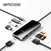 iBRIDGE 8合1 Type-C Hub 多功能4K轉接器 黑