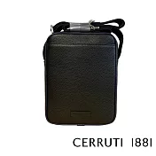 【Cerruti 1881】限量2折 義大利頂級小牛皮斜背包肩背包 全新專櫃展示品(黑色 CEBO06094M)