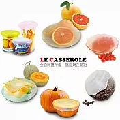 【LE CASSEROLE】白金矽膠立體保鮮膜(14cm*2+19cm*2+25cm*1)(臺灣製) 無 純白