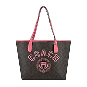 COACH 學院風PVC托特包(多色選)- 咖啡x西瓜紅