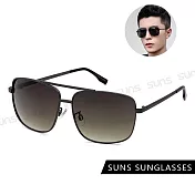 【SUNS】時尚方框太陽眼鏡 中性駕駛墨鏡 輕量細框設計 S138 抗UV400 槍框墨綠片