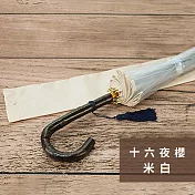 White Rose｜日本皇室宮內廳御用 職人高級樺木透明傘 小・十六夜櫻 米白