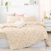 《DUYAN 竹漾》台灣製 奧地利天絲雙人四件式鋪棉兩用被床包組 / 心願繡花