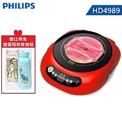 【贈比得兔玻璃瓶】PHILIPS 飛利浦 Viva Collection 黑晶爐 HD4989  活力紅