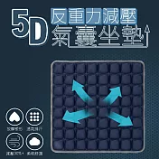 【收納職人】5D反重力減壓氣囊坐墊2入_5色任選(附打氣筒) 深藍X2