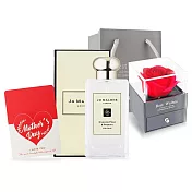 Jo Malone 英國梨與小蒼蘭香水(100ml)+永恆玫瑰花飾品盒附祝福卡片-國際航空版