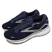 Brooks 慢跑鞋 Ghost 15 男鞋 深藍 銀 魔鬼系列 巴菲特 限定款 運動鞋 1103931D469 31cm PEACOAT/BLUE-SILVER