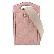 GUCCI GG 縫線標誌迷你手提/斜背二用包 (粉色)