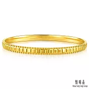 【點睛品】時尚方格 黃金手鐲_計價黃金(08號)