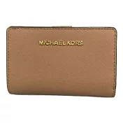 MICHAEL KORS 素面防刮皮革中夾-駝色