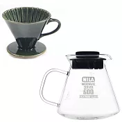 MILA日本製 織部燒 咖啡濾杯02-匠織部釉(附MILA耐熱玻璃壺600ml)