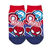 【ONEDER旺達棉品】MARVEL漫威直版襪 蜘蛛人 鋼鐵人 美國隊長兒童短襪 台灣製童襪- 美國隊長&蜘蛛人-ML-A579S