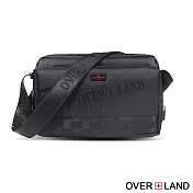 OVERLAND - 美式十字軍 - LOGO浮印格紋拼接斜背包(中/M) - 5715