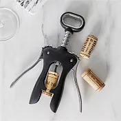 《BarCraft》羽翼螺旋開酒器 | 紅酒白酒 開瓶器 - 黑銀