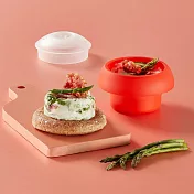 《LEKUE》圓形微波煮蛋器 | 耐熱 微波料理 懶人料理 - 紅