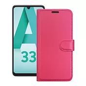 Dapad for Samsung Galaxy A33 5G 百搭時代多卡式夾層皮套 桃紅
