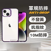 VOORCA 軍規防摔保護殼 iPhone 14/13 6.1吋 共用 防指紋四角強化 手機殼 (薰衣草紫)