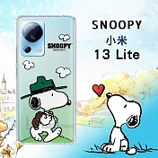 史努比/SNOOPY 正版授權 小米 Xiaomi 13 Lite 漸層彩繪空壓手機殼 郊遊
