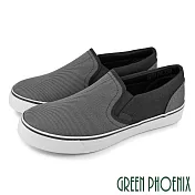 【GREEN PHOENIX】男 帆布鞋 休閒鞋 樂福鞋 台灣製 JP26.5 灰色