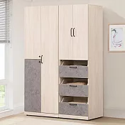 Homelike 喜家居4.5尺三抽衣櫃-清水模拼色(2305)