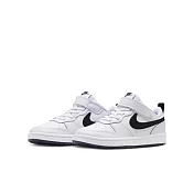 Nike COURT BOROUGH LOW 2 (PSV) 中大童休閒鞋-白黑-BQ5451104 20 白色