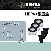 適用 IRIS OHYAMA 愛麗思歐雅瑪 IC-FAC2 IC-FAC3 除蟎吸塵器 HEPA+集塵盒 3入組