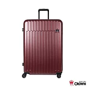 【CROWN 皇冠】29吋拉鍊拉鍊箱 雙層防盜拉鍊 蓋底2:8輕鬆開- 乾紅霧面(C-F1785)