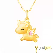 【Just Gold 鎮金店】童話幻獸系列 純金吊墜_粉嫩(不含鍊)