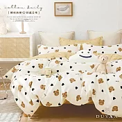 《DUYAN 竹漾》台灣製 精梳純棉雙人四件式鋪棉兩用被床包組 / 小熊哈特