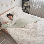 《BUHO》天然嚴選純棉雙人加大四件式兩用被床包組 《一縷春光》