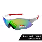 【SUNS】休閒運動偏光眼鏡 頂規偏光鏡片 REVO電鍍輕質量 防眩光 抗UV400 S803 酷炫白