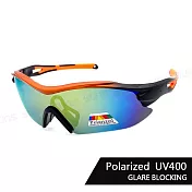 【SUNS】休閒運動偏光眼鏡 頂規偏光鏡片 REVO電鍍輕質量 防眩光 抗UV400 S803 活力橘