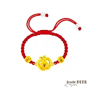 J’code真愛密碼金飾 卡娜赫拉的小動物-蘋安粉紅兔兔硬金編織手鍊
