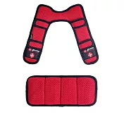 DR.AIR DIY多用途氣墊可調式減震釋壓雙肩背帶墊+DR.AIR 背包用氣墊護腰墊 紅