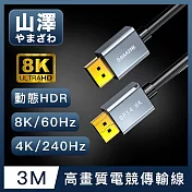 山澤 DisplayPort 1.4公對公8K60Hz/4K240Hz高畫質電競傳輸線 3M