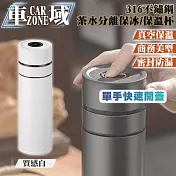【CarZone車域】316不鏽鋼 單手快速開蓋茶水分離保冰/保溫杯 500ml質感白