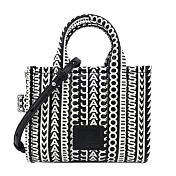MARC JACOBS MICRO TOTE小羊皮浮雕壓印兩用托特包- 黑