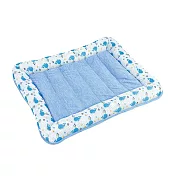 JohoE嚴選 玉石冰雪涼感寵物床墊-中型L(睡墊/涼墊) 噴水鯨魚(藍)