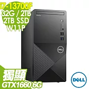 Dell Vostro Tower 3020 16核心商用電腦(i7-13700F/32G/2TB+2TSSD/GTX1660 6G/W11P)特仕版