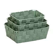 《KELA》Alvaro長方編織收納籃3件 | 整理籃 置物籃 儲物箱 - 莫蘭迪綠