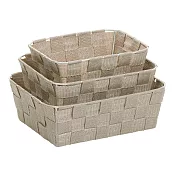 《KELA》Alvaro長方編織收納籃3件 | 整理籃 置物籃 儲物箱 - 奶油棕