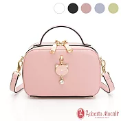 Roberto Mocali - 義大利諾貝兔典雅時尚貓咪鑽石手提肩斜背包-共5色 黑色