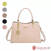 Roberto Mocali - 義大利諾貝兔時尚典雅小花鑽石綴飾托特手提肩斜背包-共5色 淺綠