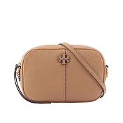 TORY BURCH McGraw 荔枝皮革拉鍊相機包 (提拉米蘇)
