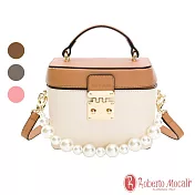 Roberto Mocali - 義大利諾貝兔高貴典雅珍珠手提肩斜背包-共3色 粉紅