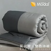 【麗塔寢飾】8*7尺特大 莫代爾 雙色涼被- 淺灰+深灰