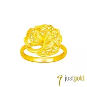 【Just Gold 鎮金店】金綻牡丹 黃金戒指(細版)(港圍) 9 黃金