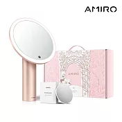 【AMIRO】 Oath自動感光LED化妝鏡-綺夢花園禮盒-薄霧粉