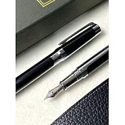 3952老山羊-西拉雅 黑之明 白鋼尖鋼筆